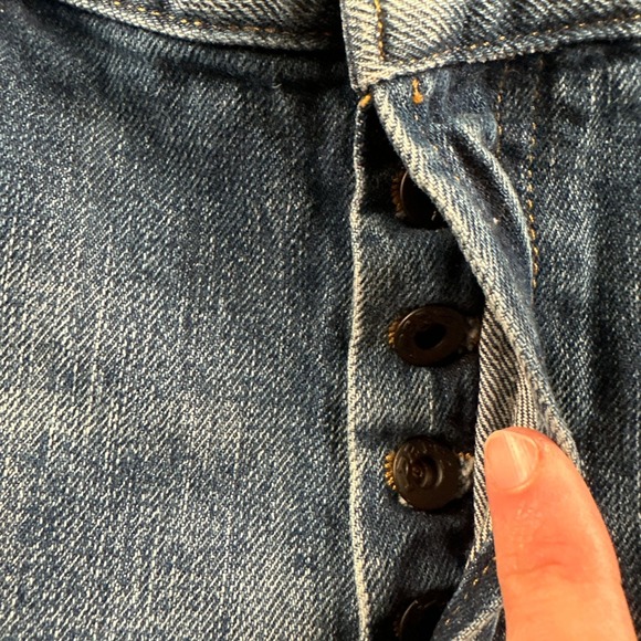 PRPS Le Sabre Jeans Mens 36 Distressed Paint Splatter Patchwork Indigo Tapered - Picture 4 of 16